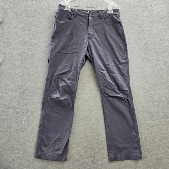 Eddie Bauer Men Pants 34x30 Gray Chino Straight Nylon Spandex Hiking Pockets - Picture 1 of 13
